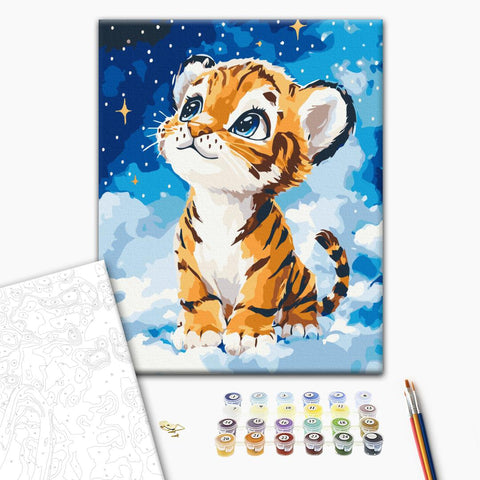 Malowanie po numerach Marzycielskie młode tygrysa (KBS0190)