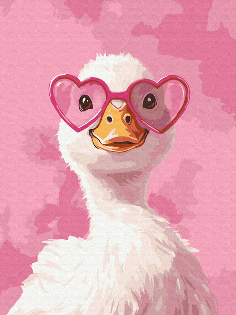 Malowanie po numerach Kaczka w różowych okularach (KBS0180)