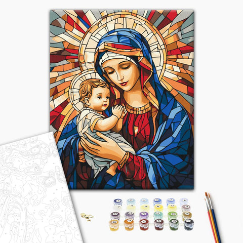 Malowanie po numerach Matka Boża z Dzieciątkiem (BS54325)