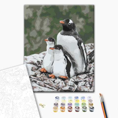 Malowanie po numerach "Rodzina pingwinów subantarktycznych" © Tatiana Baglay (BS54263)