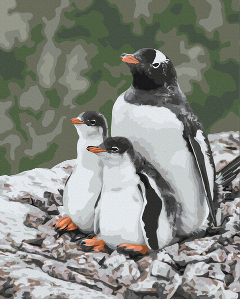 Malowanie po numerach "Rodzina pingwinów subantarktycznych" © Tatiana Baglay (BS54263)
