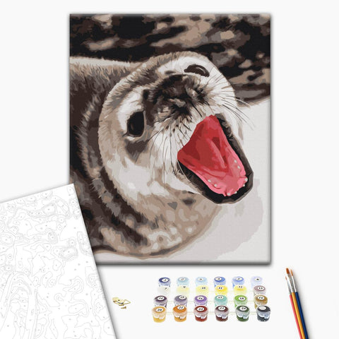 Malowanie po numerach Foka ziewa © Anna Soina (BS54264)