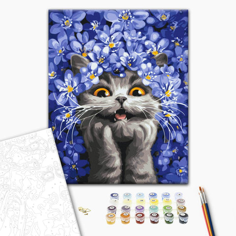 Malowanie po numerach Kot w przebiśniegach © Marianna Pashchuk (BS54331)