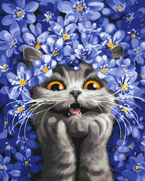 Malowanie po numerach Kot w przebiśniegach © Marianna Pashchuk (BS54331)