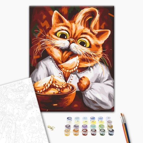 Malowanie po numerach Kot ze słodyczami © Marianna Pashchuk (BS54330)