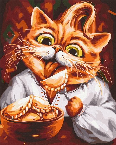 Malowanie po numerach Kot ze słodyczami © Marianna Pashchuk (BS54330)