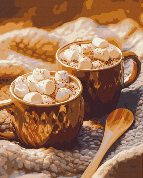 Malowanie po numerach Kakao z piankami marshmallows (BS54440)