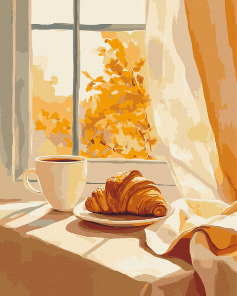 Malowanie po numerach Rogalik i kawa (BS54447)