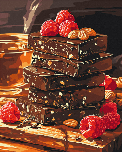 Malowanie po numerach Czekolada z orzechami i owocami (BS54451)