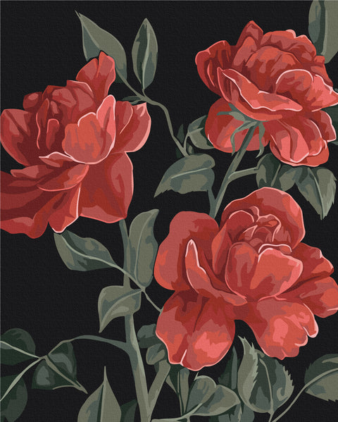 Malowanie po numerach Czerwone serce ogrodu © LUNATART (BS54306)