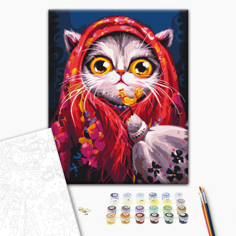 Malowanie po numerach Kitty w szaliku© Marianna Pashchuk (BS54250)