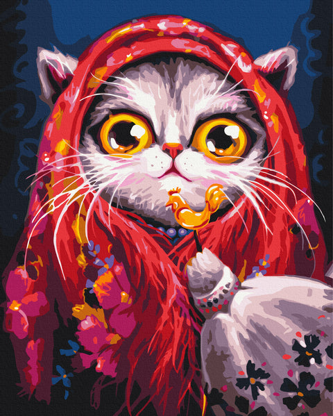 Malowanie po numerach Kitty w szaliku© Marianna Pashchuk (BS54250)