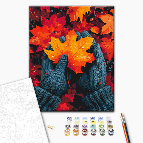 Malowanie po numerach Serce jak liść klonu (BS54390)