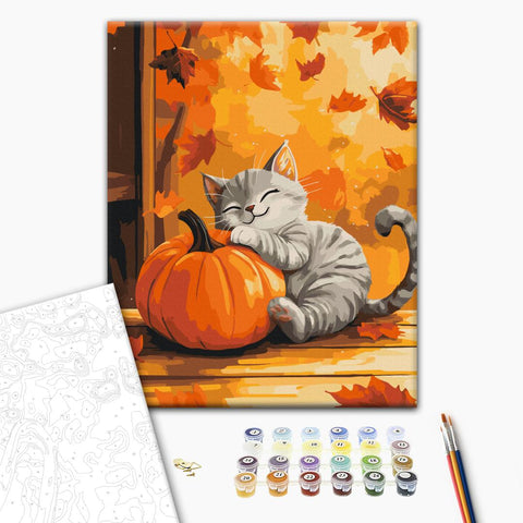 Malowanie po numerach Kot z dynią (BS54391)