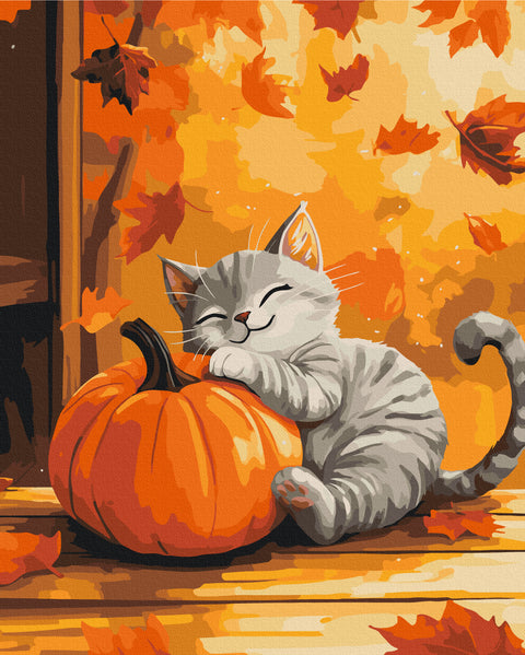 Malowanie po numerach Kot z dynią (BS54391)
