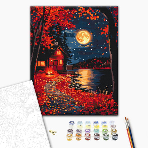 Malowanie po numerach Krawędź czerwonych liści (BS54361)