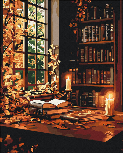 Malowanie po numerach Jesienna biblioteka (BS54401)