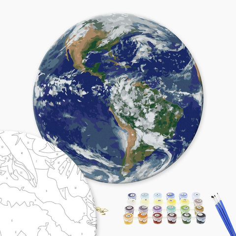 Okrągłe malowanie po numerach Zdjęcie Ziemi wykonane przez NASA (rozmiar L) (RC00106L)