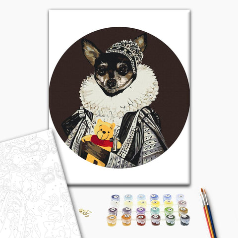 Okrągłe malowanie po numerach Jej Wysokość Chihuahua © Telonitskaya Kristina (RC00128L)