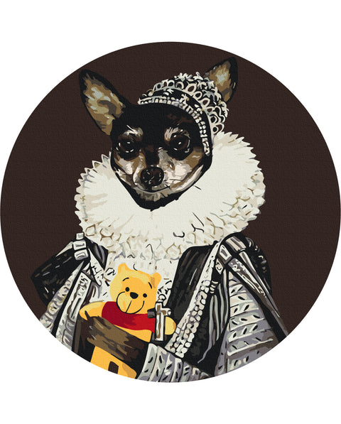 Okrągłe malowanie po numerach Jej Wysokość Chihuahua © Telonitskaya Kristina (RC00128L)