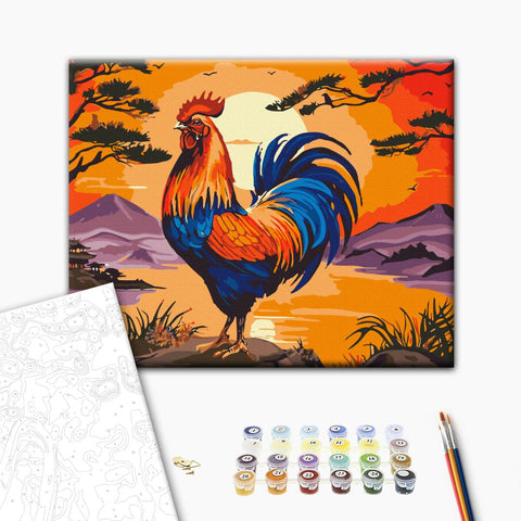 Malowanie po numerach Kogut nad horyzontem © Telonitskaya Kristina (BS54484)