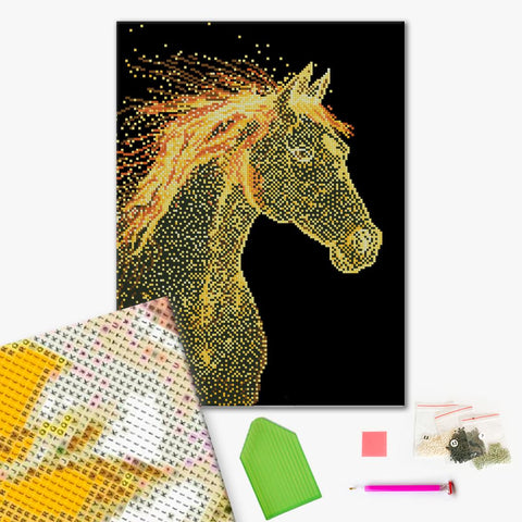 Haft diamentowy Lśniący koń (DBS50200)