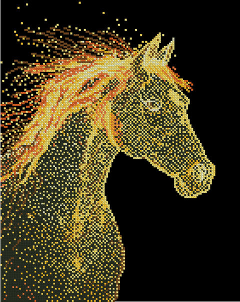 Haft diamentowy Lśniący koń (DBS50200)