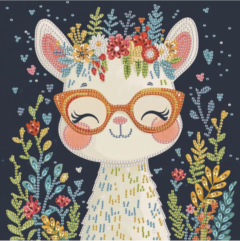 Haft diamentowy Lama w kwiatach (DBS52201)