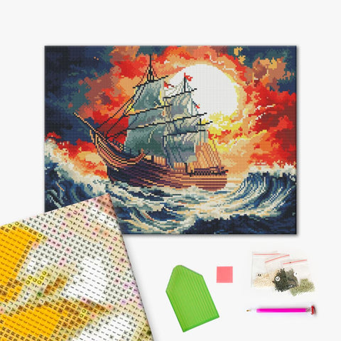 Haft diamentowy Burza o zachodzie słońca (DBS54002)