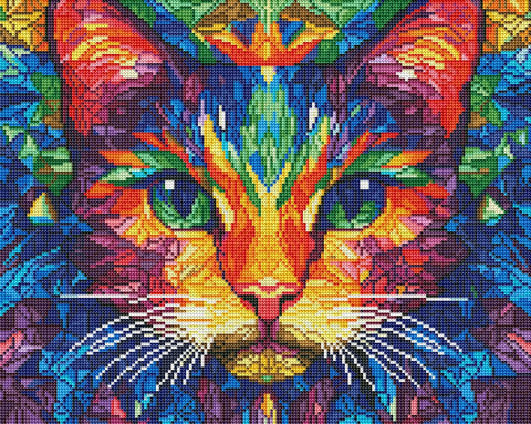 Haft diamentowy Kolorowy kot (DBS54004)