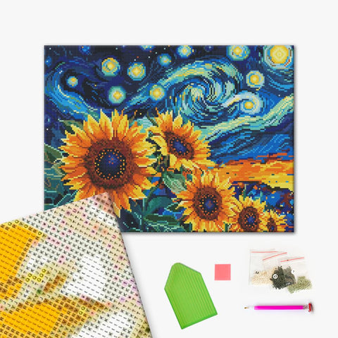 Haft diamentowy Słonecznik w stylu Van Gogha (DBS54012)