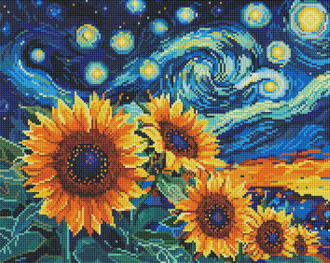 Haft diamentowy Słonecznik w stylu Van Gogha (DBS54012)