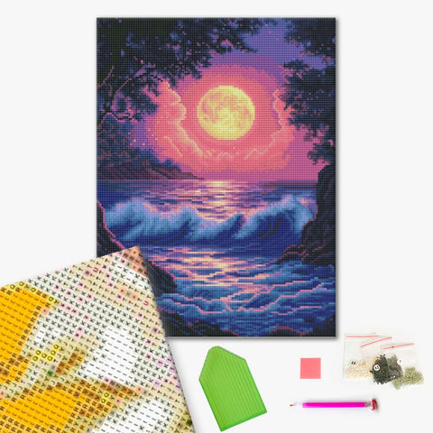 Haft diamentowy Surfowanie w świetle księżyca (DBS54013)