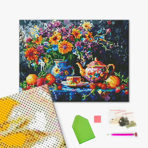 Haft diamentowy Martwa natura z herbatą (DBS54208)