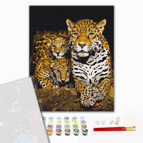 Premium malowanie po numerach Leopardy nocne (PBS52791)