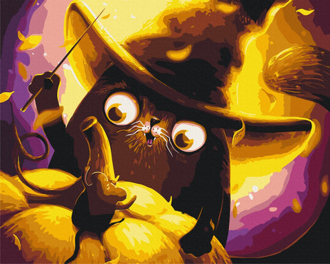 Premium malowanie po numerach Kot Magik © Marianna Pashchuk (PBS53333)