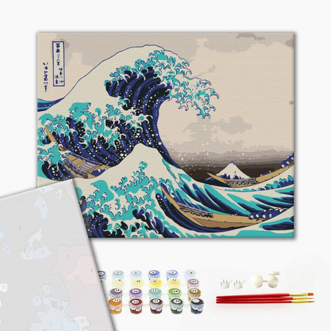 Premium malowanie po numerach Wielka fala w Kanagawie. Hokusai (PBS21794)