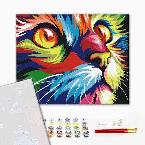 Premium malowanie po numerach Tęczowy kotek (PBS4228)