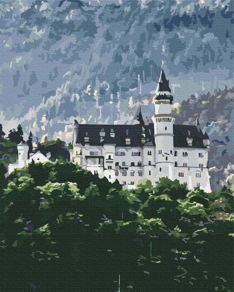 Premium malowanie po numerach Widok na Neuschwanstein (PBS34844)