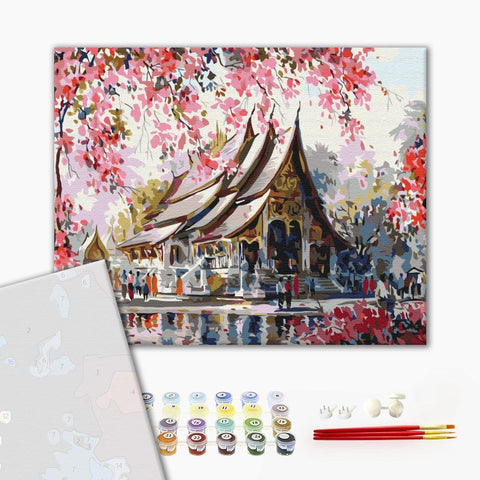 Premium malowanie po numerach Tajska świątynia (PBS3259)