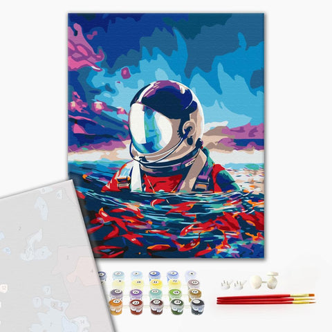 Premium malowanie po numerach Astronauta i ryby (PBS35337)