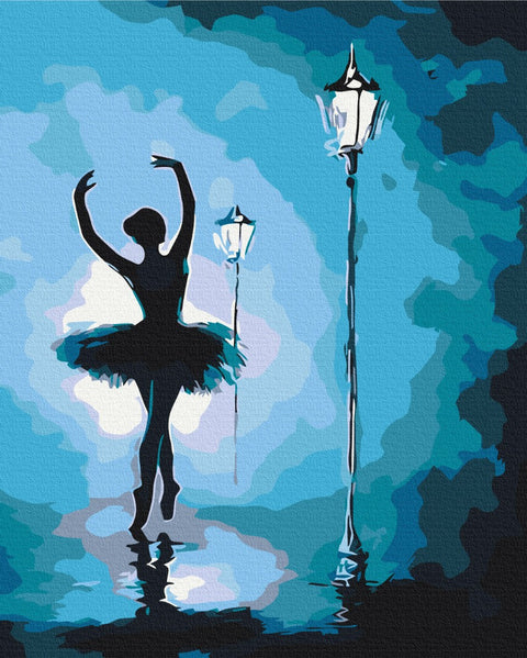 Premium malowanie po numerach Balerina w świetle lampionów (PBS25686)