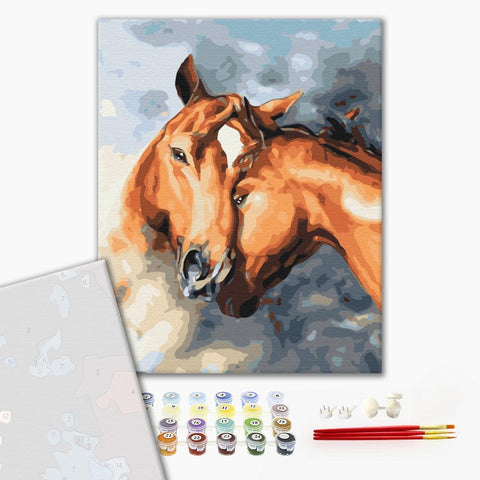 Premium malowanie po numerach Czułość koni (PBS28717)