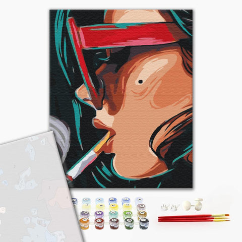 Premium malowanie po numerach Przydymione spojrzenie (PBS51946)