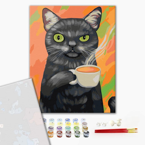 Premium malowanie po numerach Kot w poniedziałek (PBS52178)