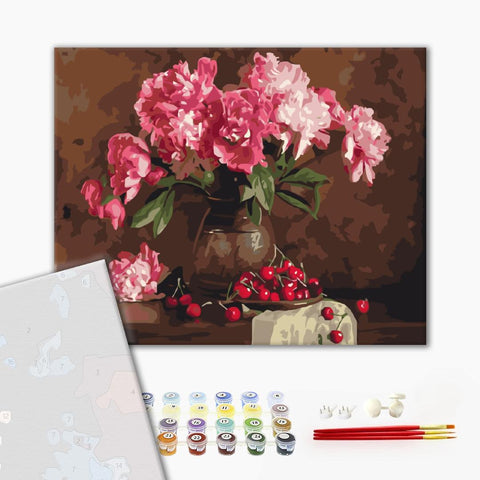 Premium malowanie po numerach Piwonie i wiśnie (PBS4645)
