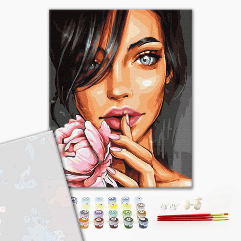 Premium malowanie po numerach Portret róży (PBS40587)