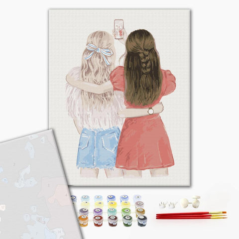 Premium malowanie po numerach Selfie koleżanek (PBS51342)