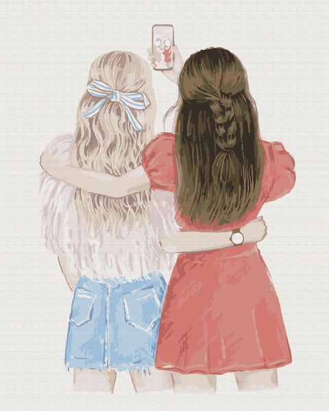 Premium malowanie po numerach Selfie koleżanek (PBS51342)