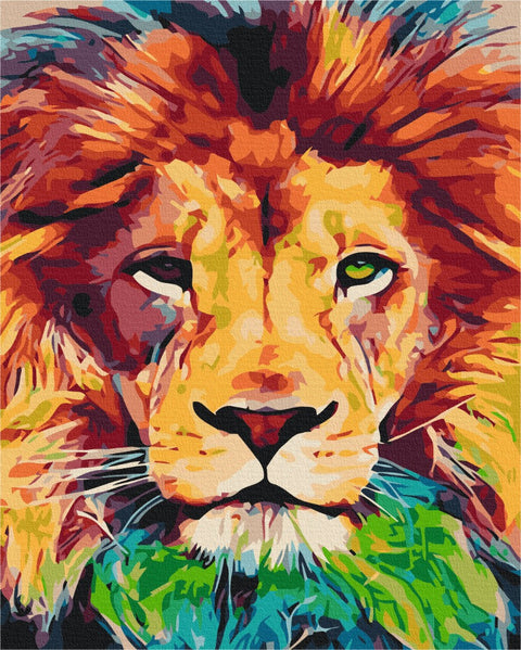 Premium malowanie po numerach Tęczowy lew (PBS52227)